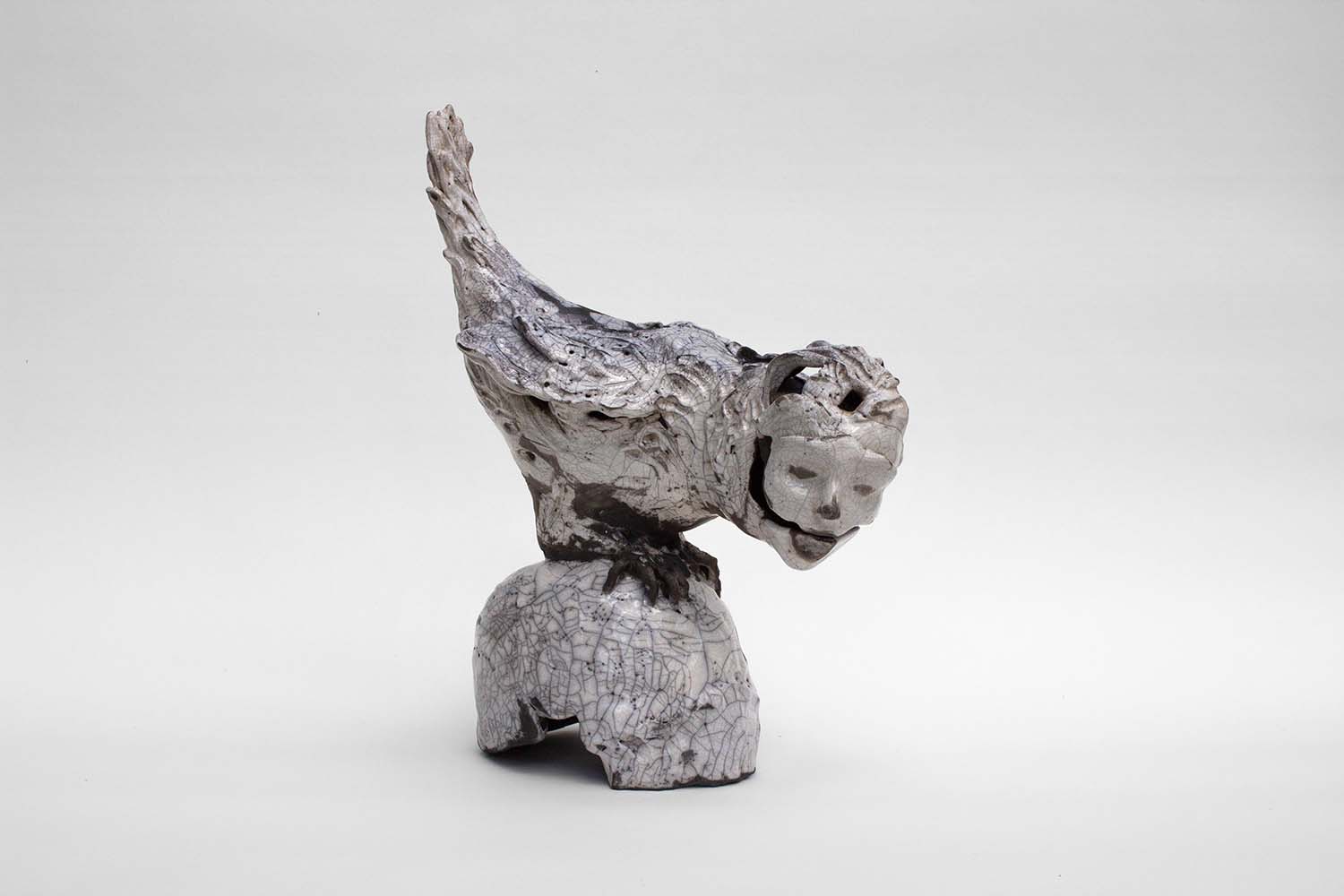 III08A - Human Birds, Sentinelle, Sculpture #1 - 40x32x18cm